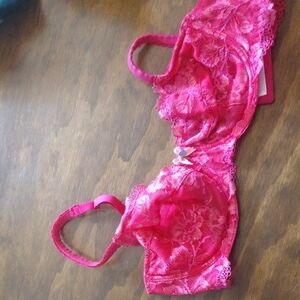 Victoria's Secret Hot Pink Lace Underwire Bra